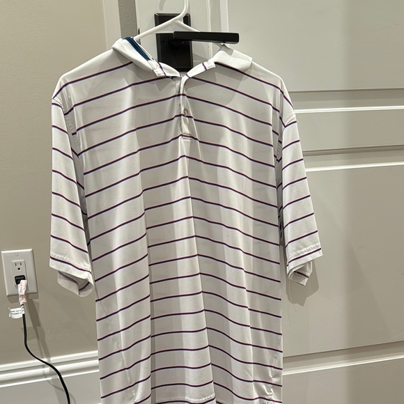 Striped White and Purple Men's Shirt - Picture 1 of 3